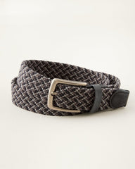 Stretch Webbed Belt With Tabs - Black