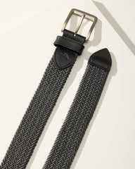 Big & Tall Two-Tone Stretch Webbed Belt - Black