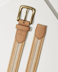 Big & Tall Two-Tone Herringbone Stretch Belt - Tan/Khaki