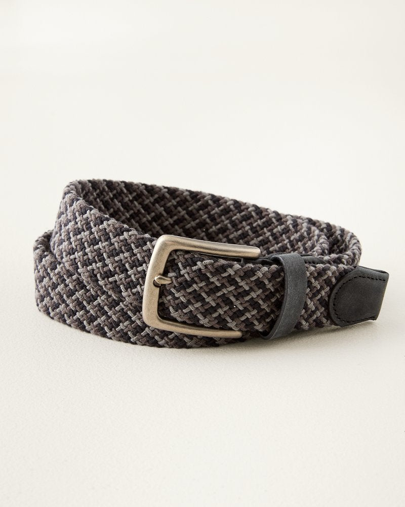 Big & Tall Stretch Webbed Belt With Tabs - Black