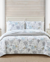 Beach Bliss Reversible 3-Piece King Quilt Set - Grey