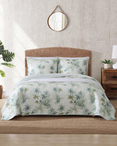 Serenity Palms Reversible Full/Queen Quilt - Blue