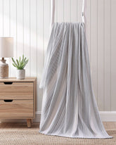 Sandy Shore Stripe Pale Blue Full/Queen Blanket - Light Blue
