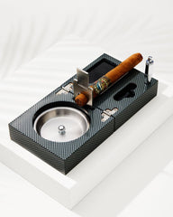 Cigar Accessories & Folding Ashtray Set - Black