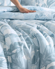 Palm Serenity Reversible 5-Piece King Comforter Set - Blue
