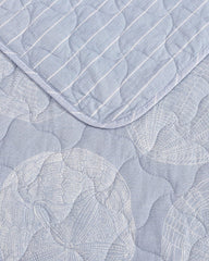 Ocean Island Reversible 3-Piece King Quilt Set - Blue Island