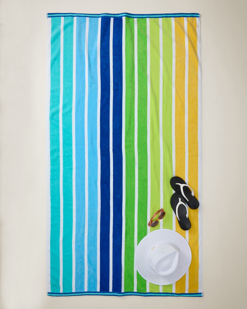 Seaside Ombré Woven Oversized Beach Towel - Multicolor
