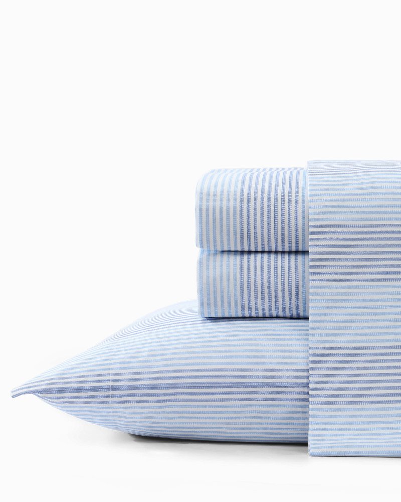 Bahama Weekend Stripe 4-Piece California King Sheet Set - Island Blue