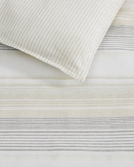 Canal Island Stripe Reversible 3-Piece Full/Queen Comforter Set - Beige/Grey