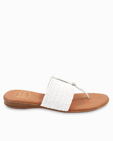 André Assous Nice Stretch-Raffia Featherweights Sandals - White