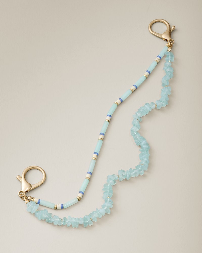 Layered & Beaded Bag Chain - Mint