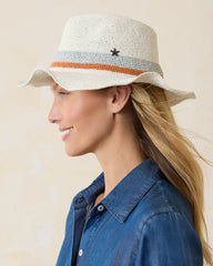Jovanna Stripe Hat - Florawhite/Grigio/Salmon