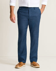Big & Tall Latigo Beach Linen-Blend Flat-Front Pants - Navy