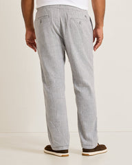 Big & Tall Beach Coast Stretch-Linen E-Waist Pants - Bala Shark