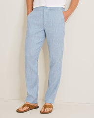 Big & Tall Beach Coast Stretch-Linen E-Waist Pants - Ocean City
