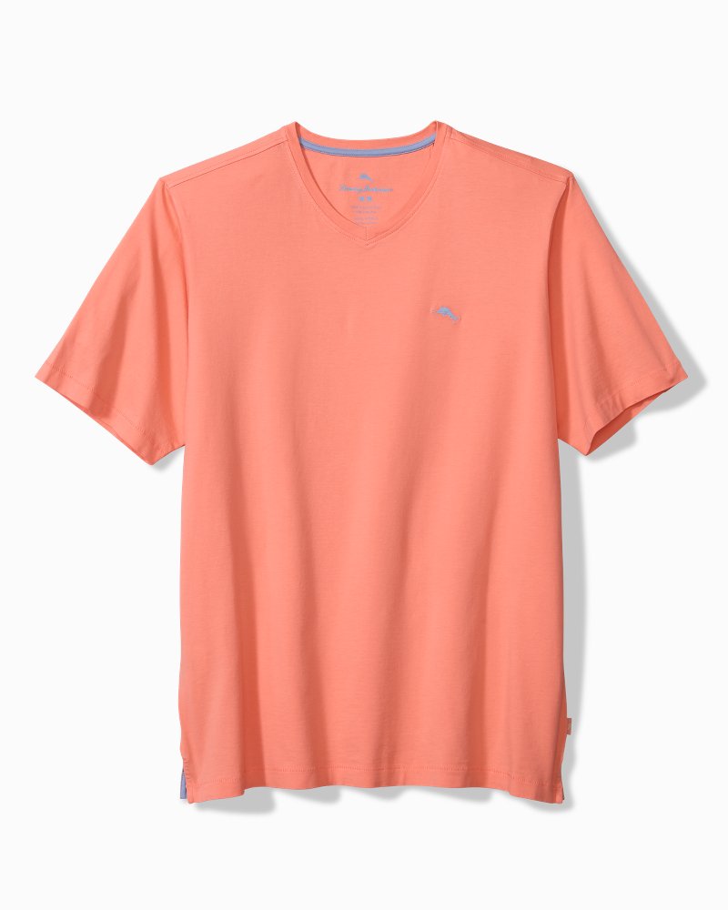 Big & Tall New Bali Skyline V-Neck T-Shirt - Passion Peach