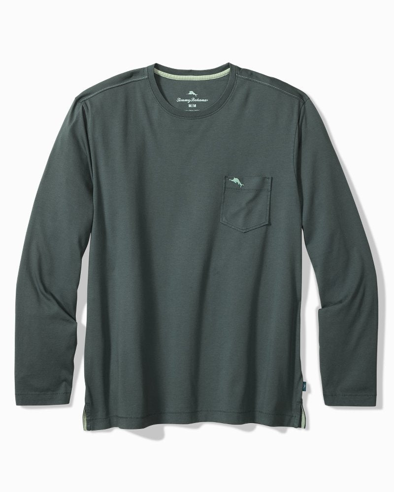 Big & Tall Bali Skyline Long-Sleeve T-Shirt - Dark Twilight Blue