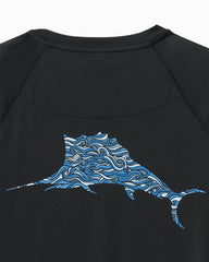 Big & Tall Chill Time Surf IslandZone Rash Guard - Jet Black