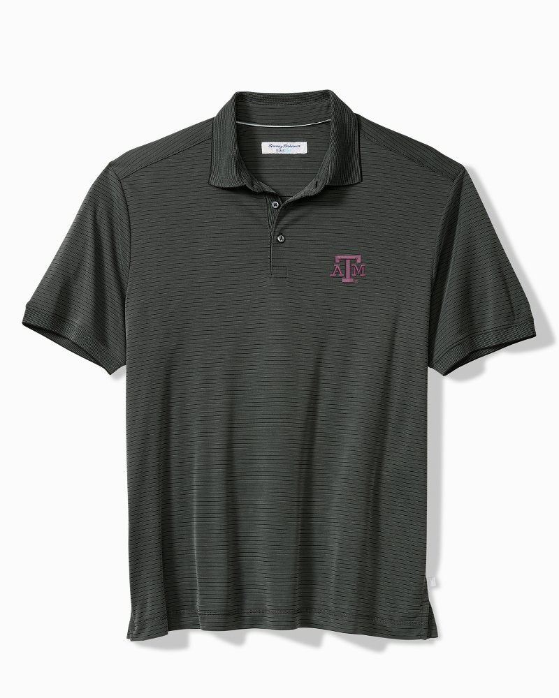 Big & Tall Collegiate Bay Stripe IslandZone Polo - texas_a&m