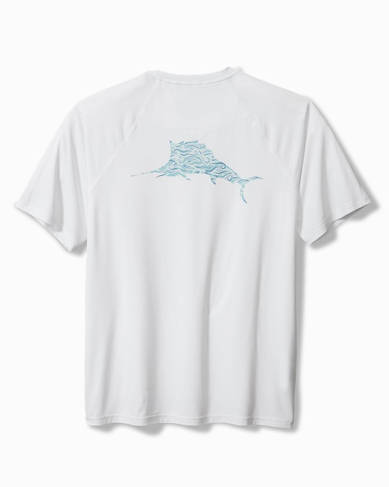 Big & Tall Chill Time Surf IslandZone Short-Sleeve Rash Guard - White