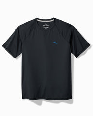 Big & Tall Chill Time Surf IslandZone Short-Sleeve Rash Guard - Jet Black