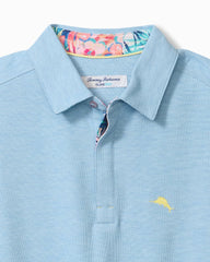 Big & Tall Positano Palms Five O'Clock IslandZone Polo - Vacation Blue Heather