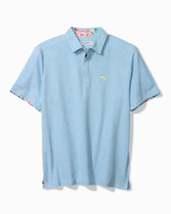 Big & Tall Positano Palms Five O'Clock IslandZone Polo - Vacation Blue Heather