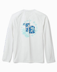 Big & Tall Chill Time Tropics Crew Long-Sleeve IslandZone Shirt - White