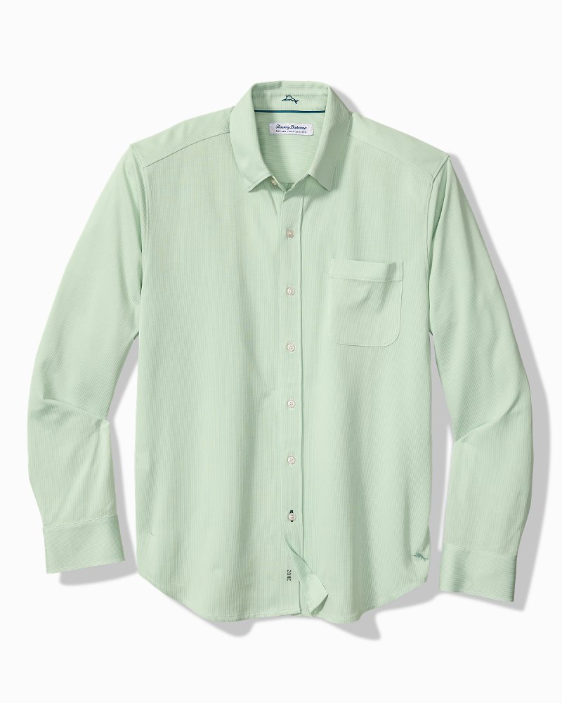 Big & Tall San Lucio Sol Stripe Stretch Knit Shirt - Silky Green
