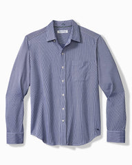 Big & Tall San Lucio Sol Stripe Stretch Knit Shirt - Kingdom Blue