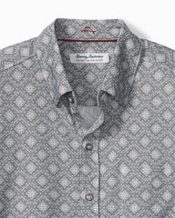 Big & Tall San Lucio Mira Mosaic Stretch Knit Shirt - Light Ash