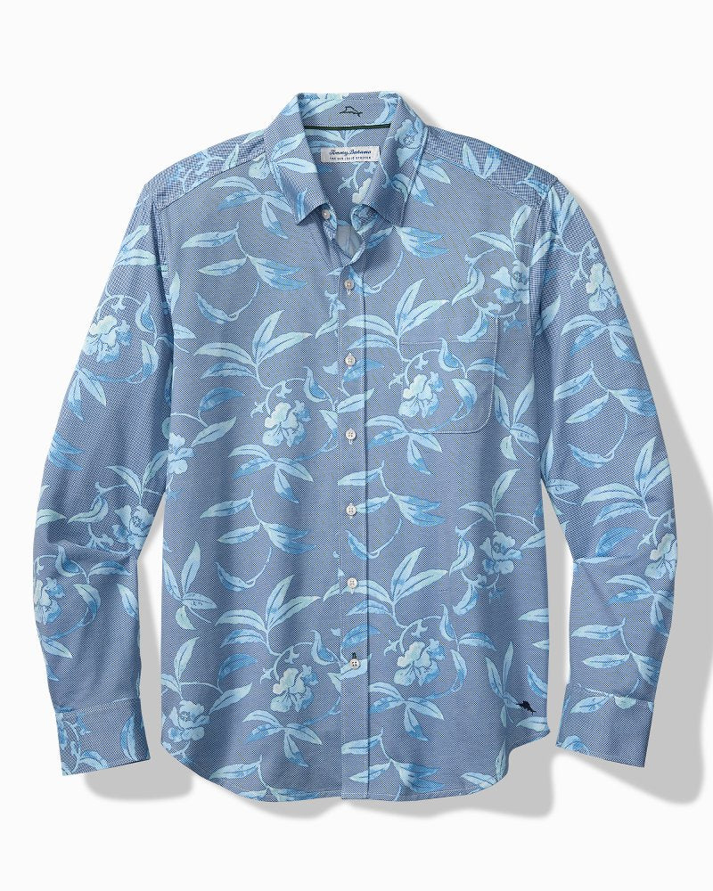 Big & Tall San Lucio Gardenia Stretch Knit Shirt - Jodhpur Blue