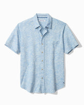 Big & Tall San Lucio Tides Flora Stretch Knit Shirt - Silvery Blue