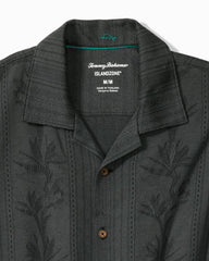 Big & Tall Palm Fresco Beach Border IslandZone® Camp Shirt - Coal