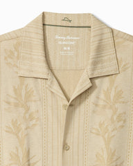 Big & Tall Palm Fresco Beach Border IslandZone® Camp Shirt - Stone Khaki