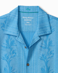 Big & Tall Palm Fresco Beach Border IslandZone® Camp Shirt - Campanula