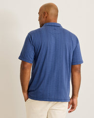 Big & Tall Palm Fresco Beach Border IslandZone® Camp Shirt - Carbon Navy