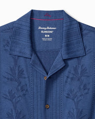 Big & Tall Palm Fresco Beach Border IslandZone® Camp Shirt - Carbon Navy