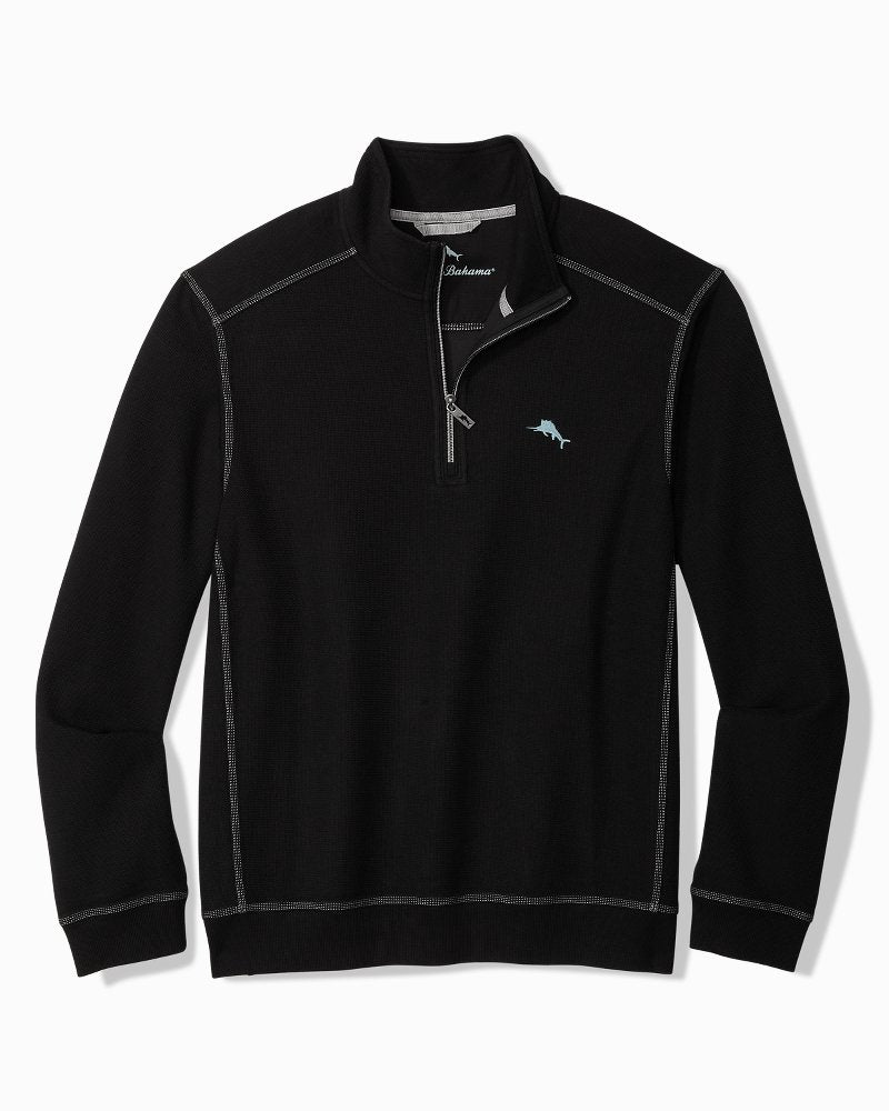 Big & Tall Montego Beach Half-Zip Sweatshirt - Black