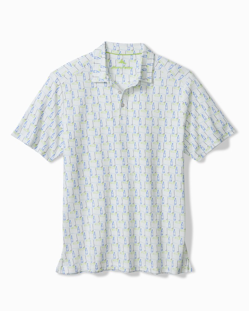 Big & Tall Emfielder Caddies & Cocktails IslandZone Polo - White