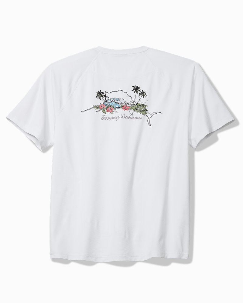 Big & Tall Chill Time Bay IslandZone Short-Sleeve Rash Guard - Bright White