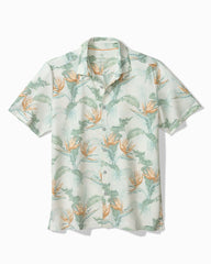 Big & Tall Costa Wave Fiesta Fronds IslandZone Camp Shirt - White