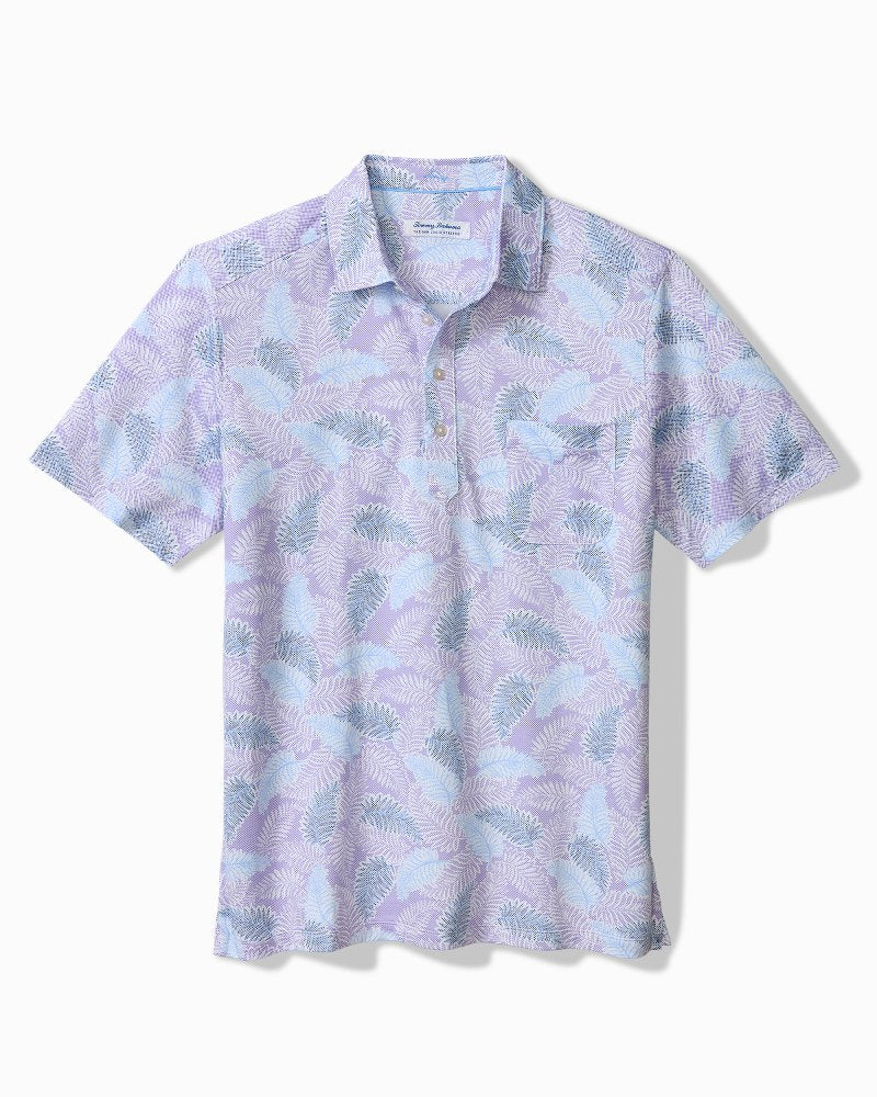 Big & Tall San Lucio Frond Fall Stretch-Knit Polo - Paisley Purple