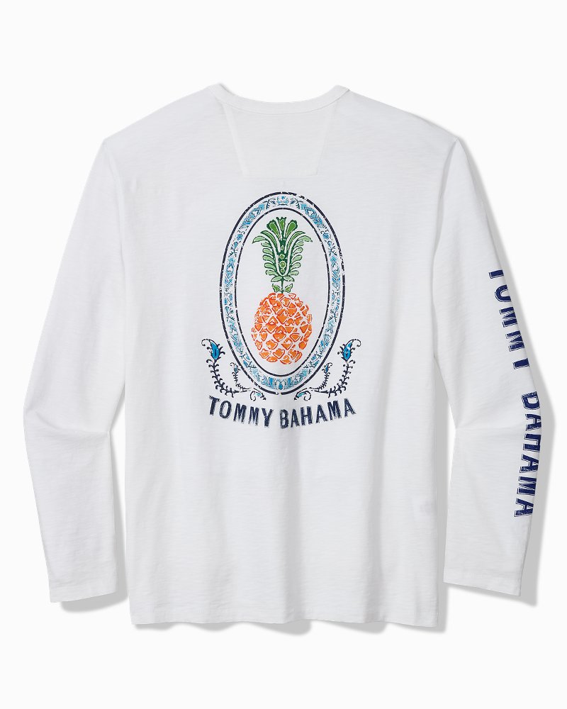 Big & Tall Piña Cabana Long-Sleeve Lux T-Shirt - White