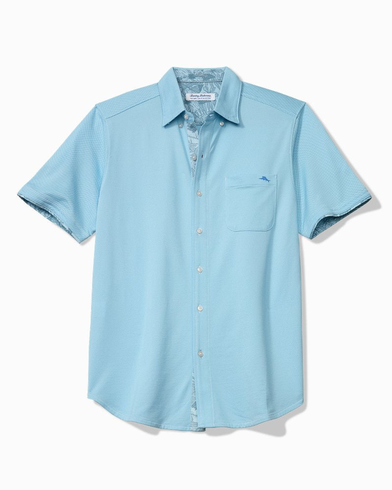 Big & Tall San Lucio Villa Evora Five O'Clock Stretch Knit Shirt - Air Blue