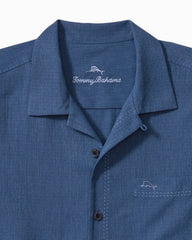 Big & Tall Coastal Breeze Check IslandZone Camp Shirt - Dockside Blue