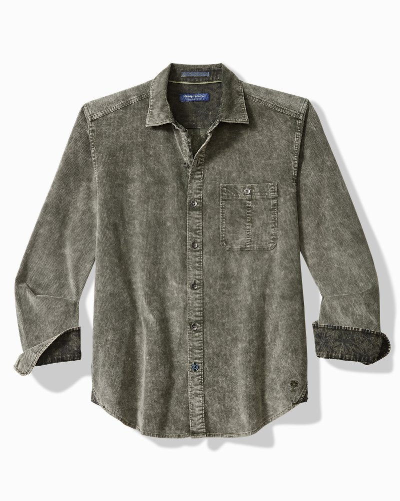 Big & Tall Coastline Cord Stretch Sun Fade Shirt - Noble