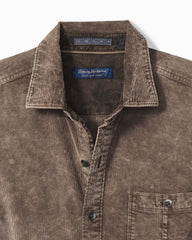 Big & Tall Coastline Cord Stretch Sun Fade Shirt - Brownstone