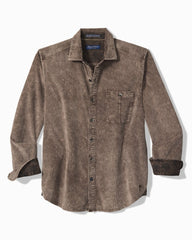 Big & Tall Coastline Cord Stretch Sun Fade Shirt - Brownstone