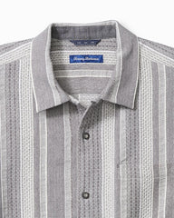 Big & Tall Milano Stripe Cotton Camp Shirt - Night Cap